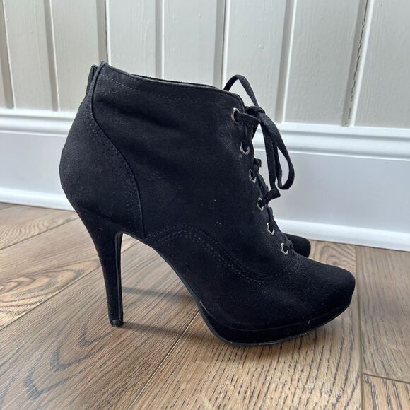 Fioni faux suede lace up high heel ankle boot - Picture 4 of 8